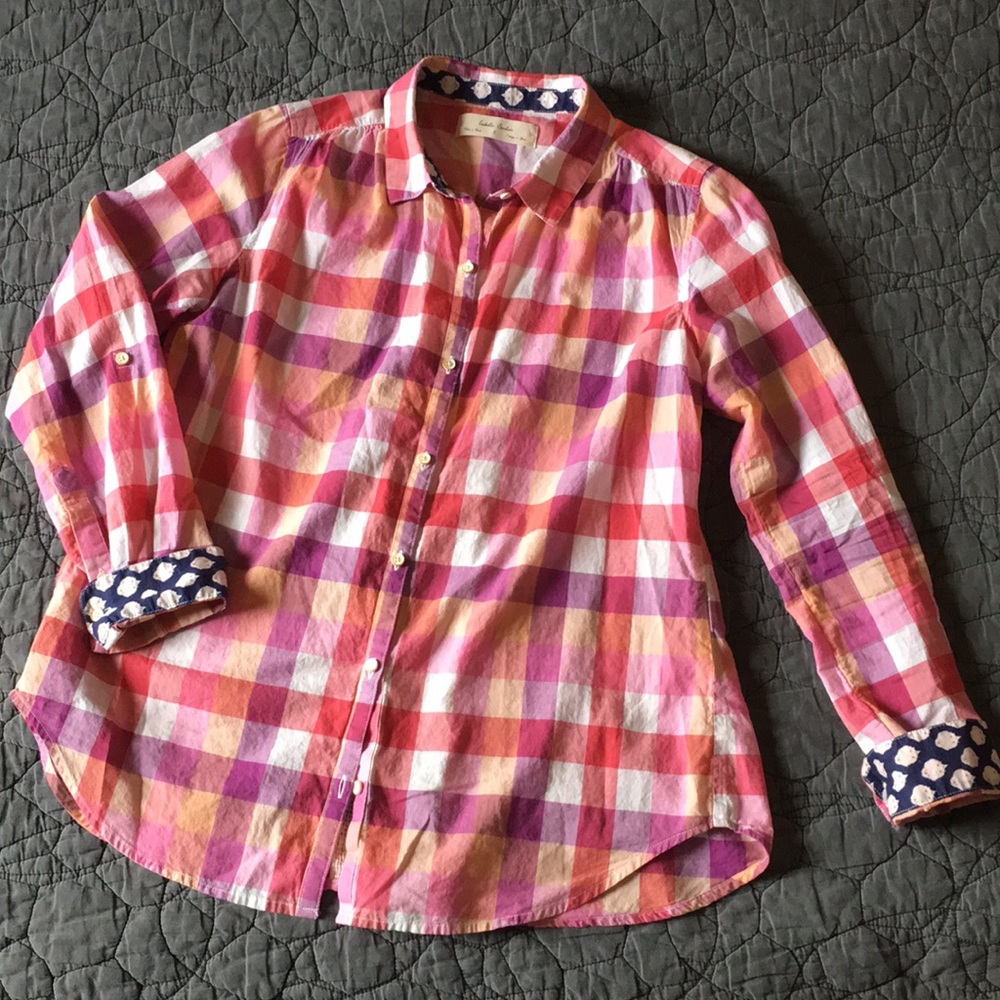 Anthropologie Madras Button Down size S